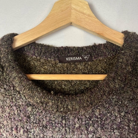 Boutique Kerisma Brown Knit Batwing Crewneck Pullover Sweater M - Picture 3 of 5